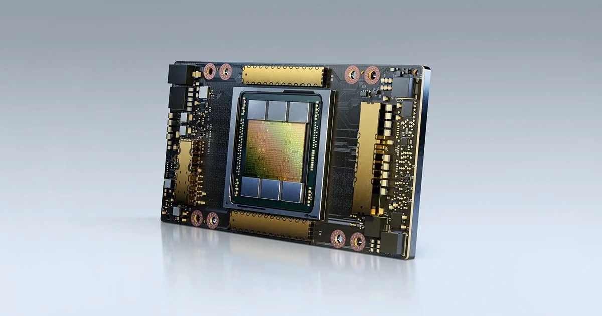 Official NVIDIA product render of an A100 SXM accelerator module
